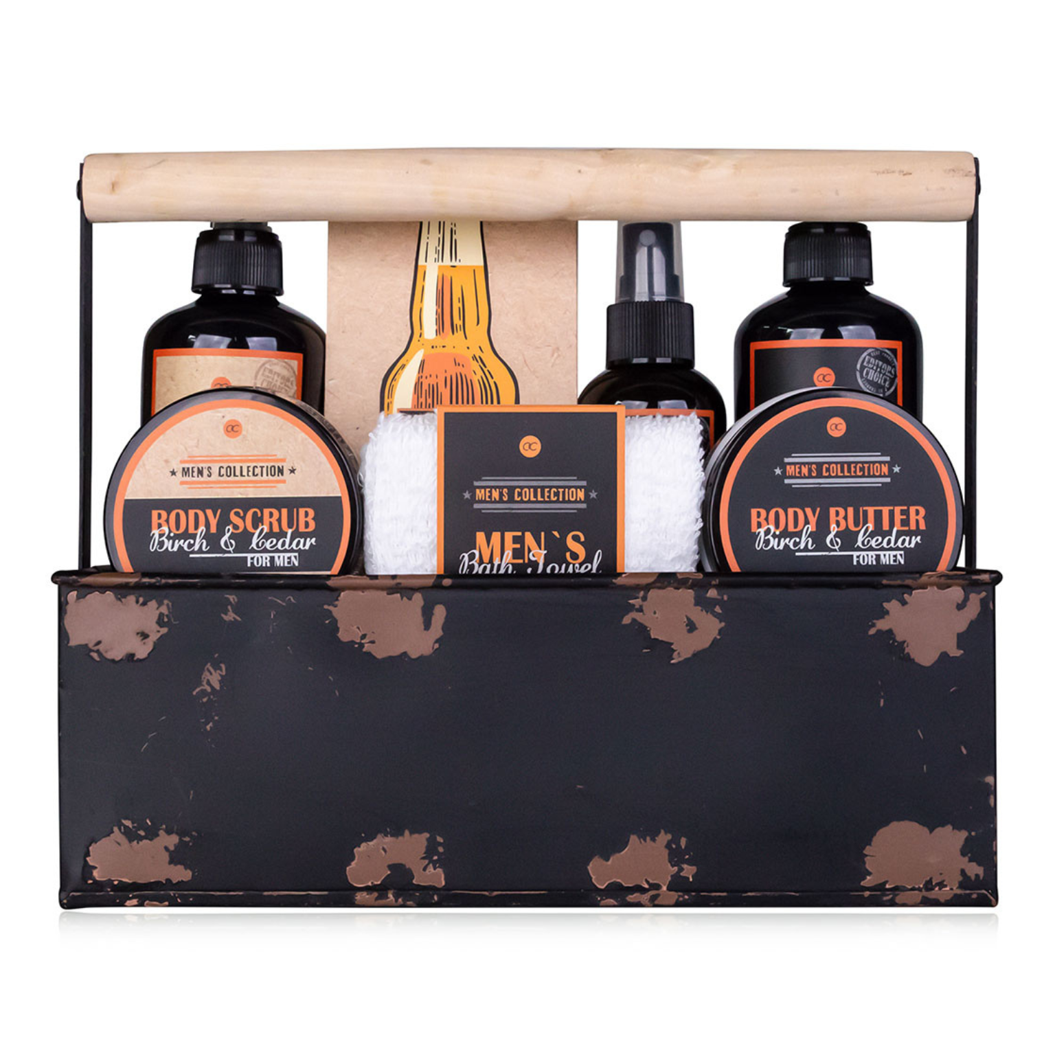 Geschenkset MEN'S COLLECTION in Metallkorb mit Tragegriff
