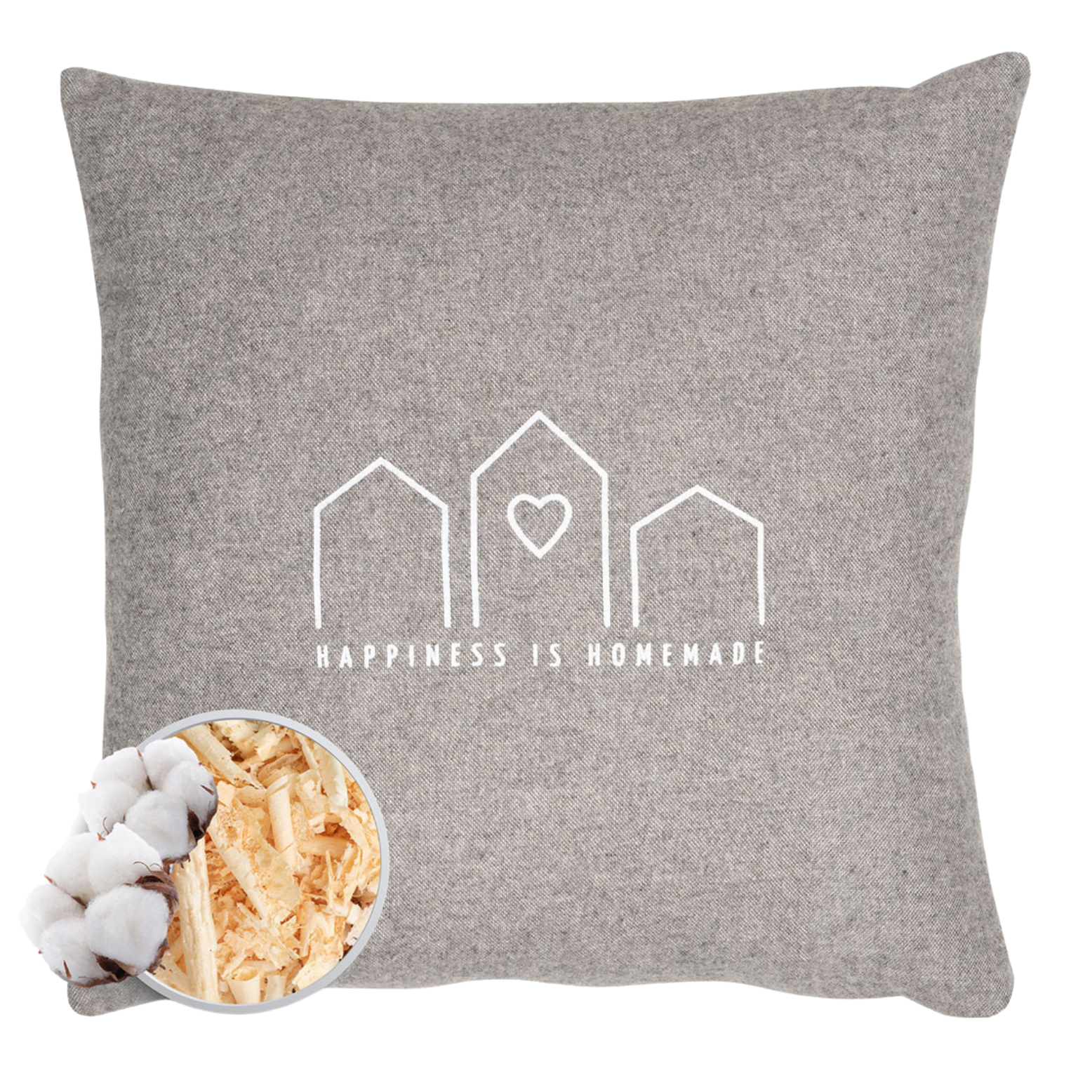 Flanell Zirbenkissen (Hellgrau, 30x30cm)