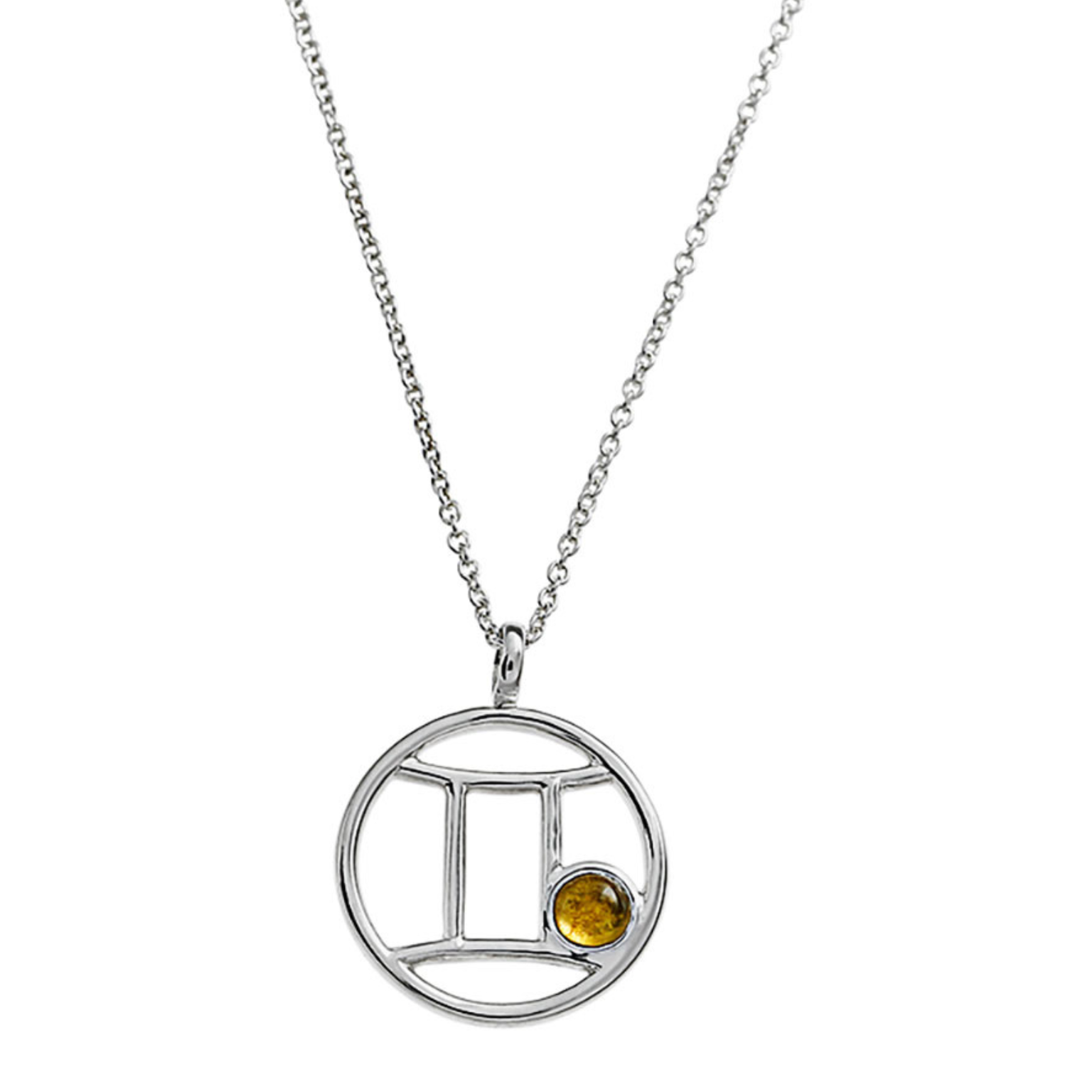 Kettenanhänger Sternzeichen Zwilling (mit Kette, 925er Silber)