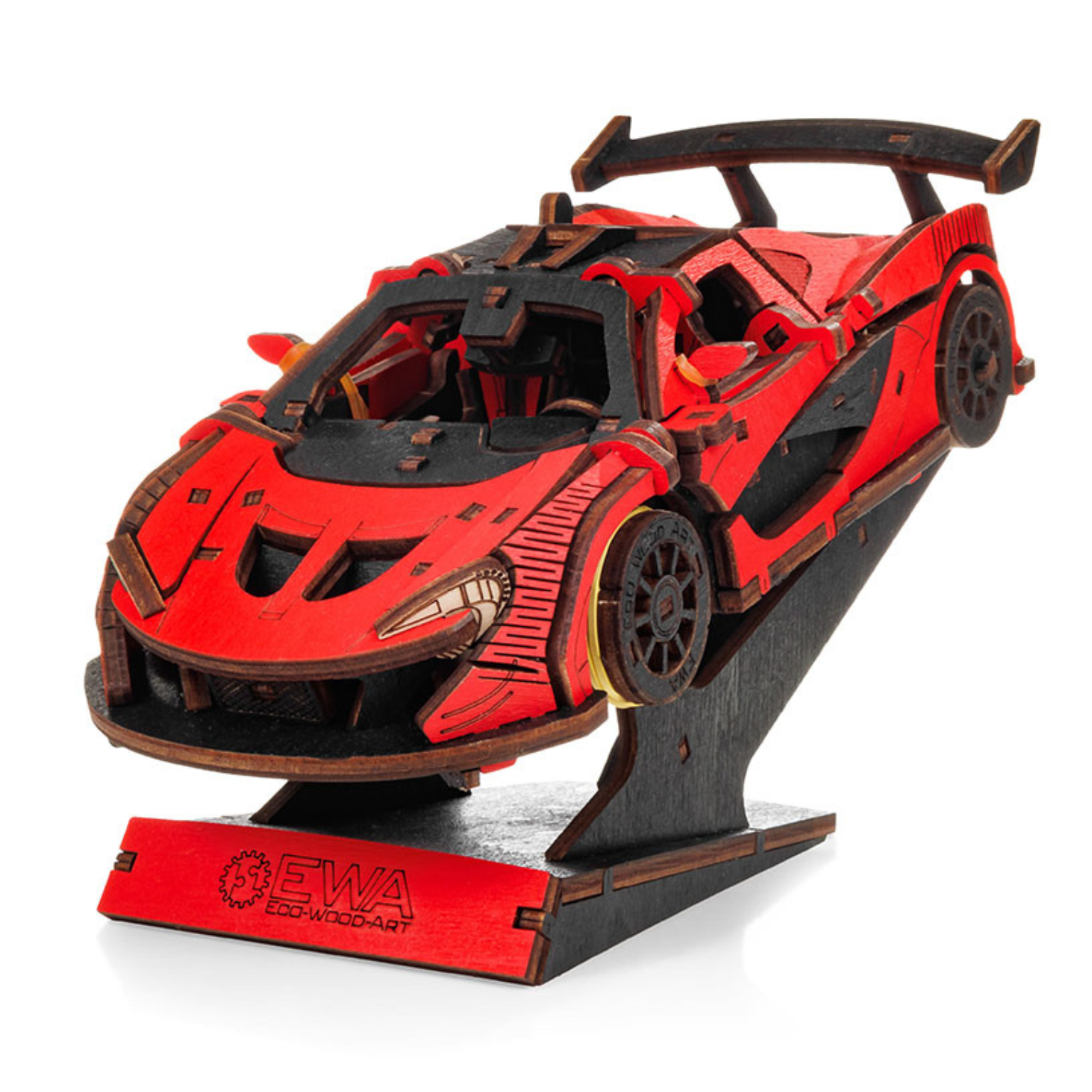 3D-Holzpuzzle Racing Car rot