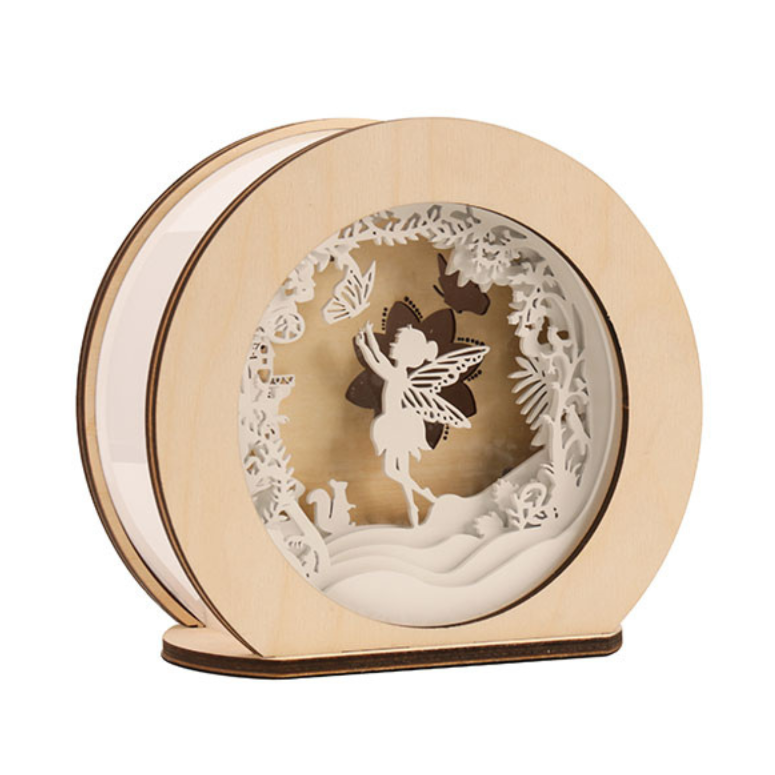 Magic Light 3D Holz-Nachtlampe Fee