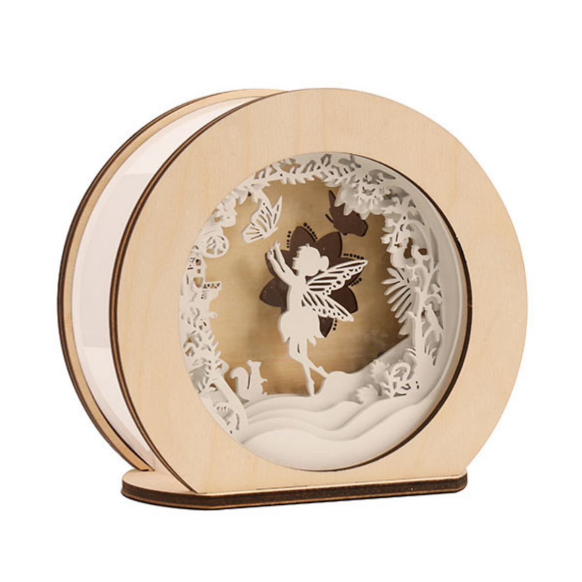 Magic Light 3D Holz-Nachtlampe Fee