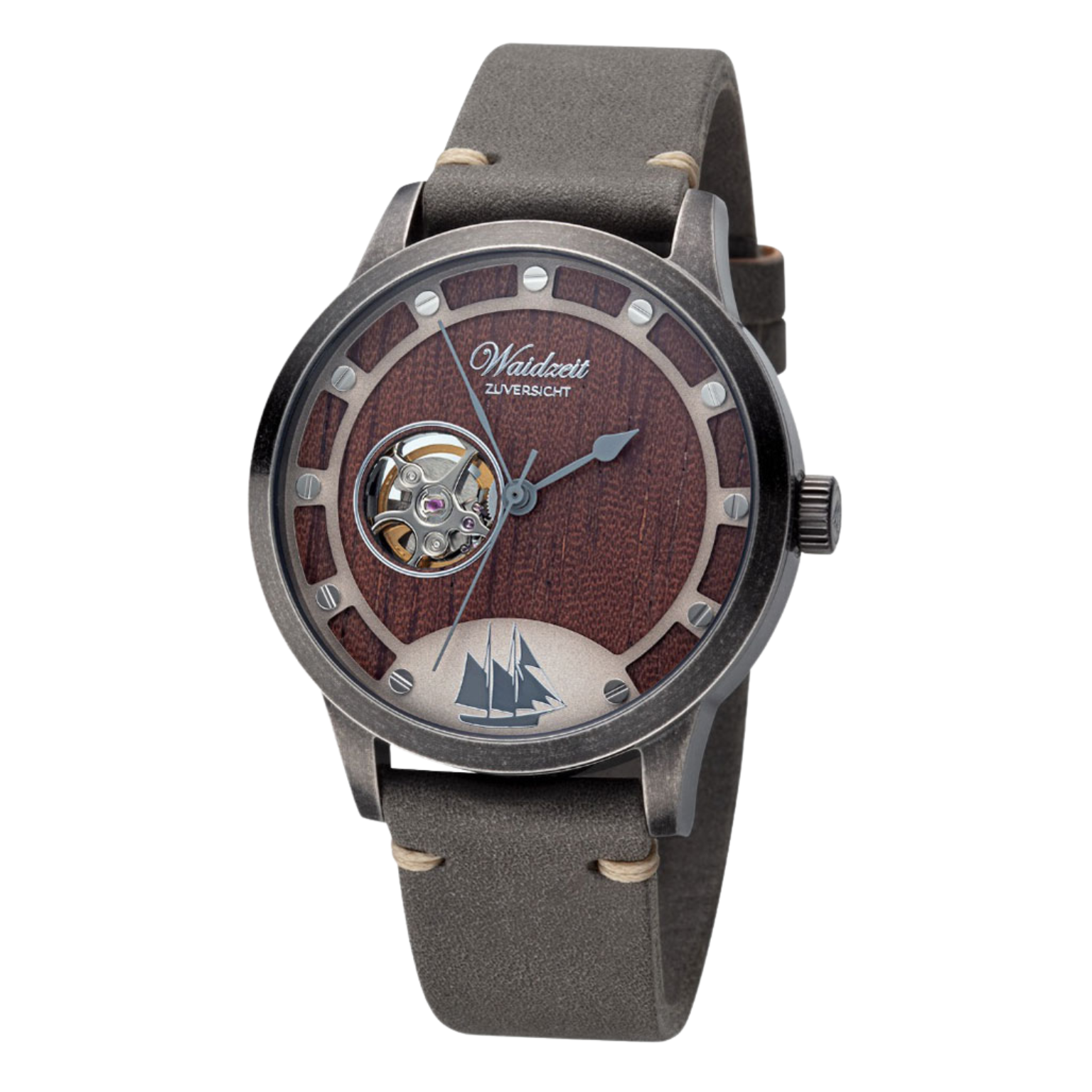 Zuversicht Vintage Grau Automatikuhr
