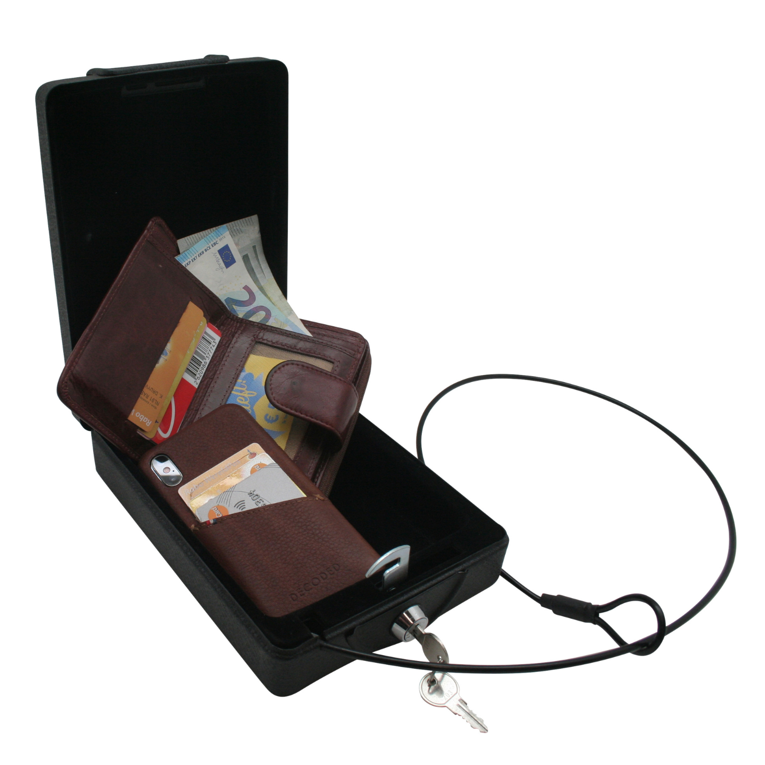 Tragbarer Tresor mit Sicherungskabel