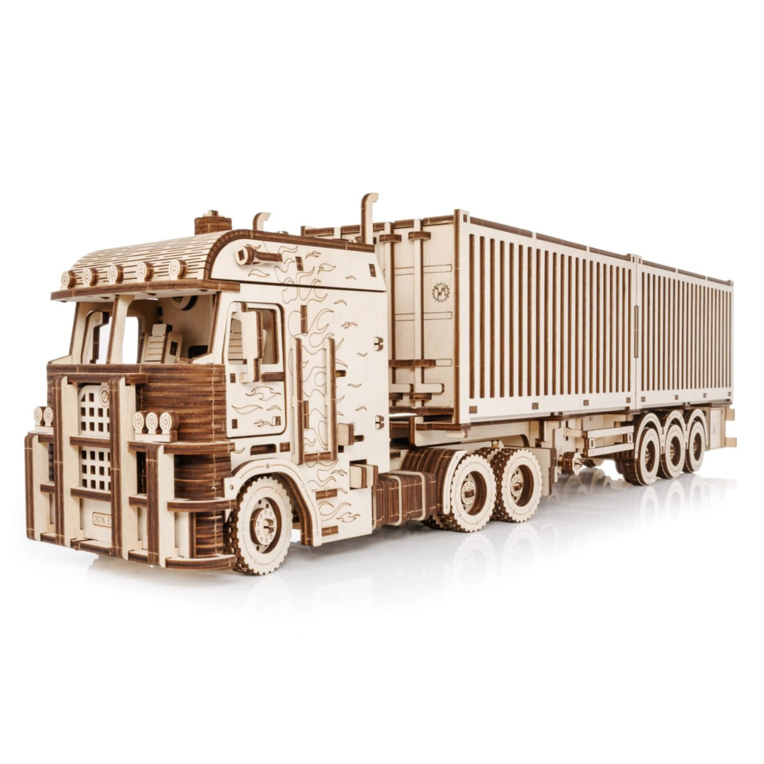 3D-Holzpuzzle Road King LKW mit Container