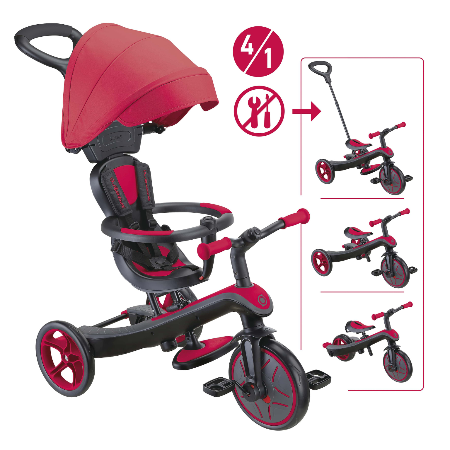 GLOBBER EXPLORER TRIKE 4in1 rot