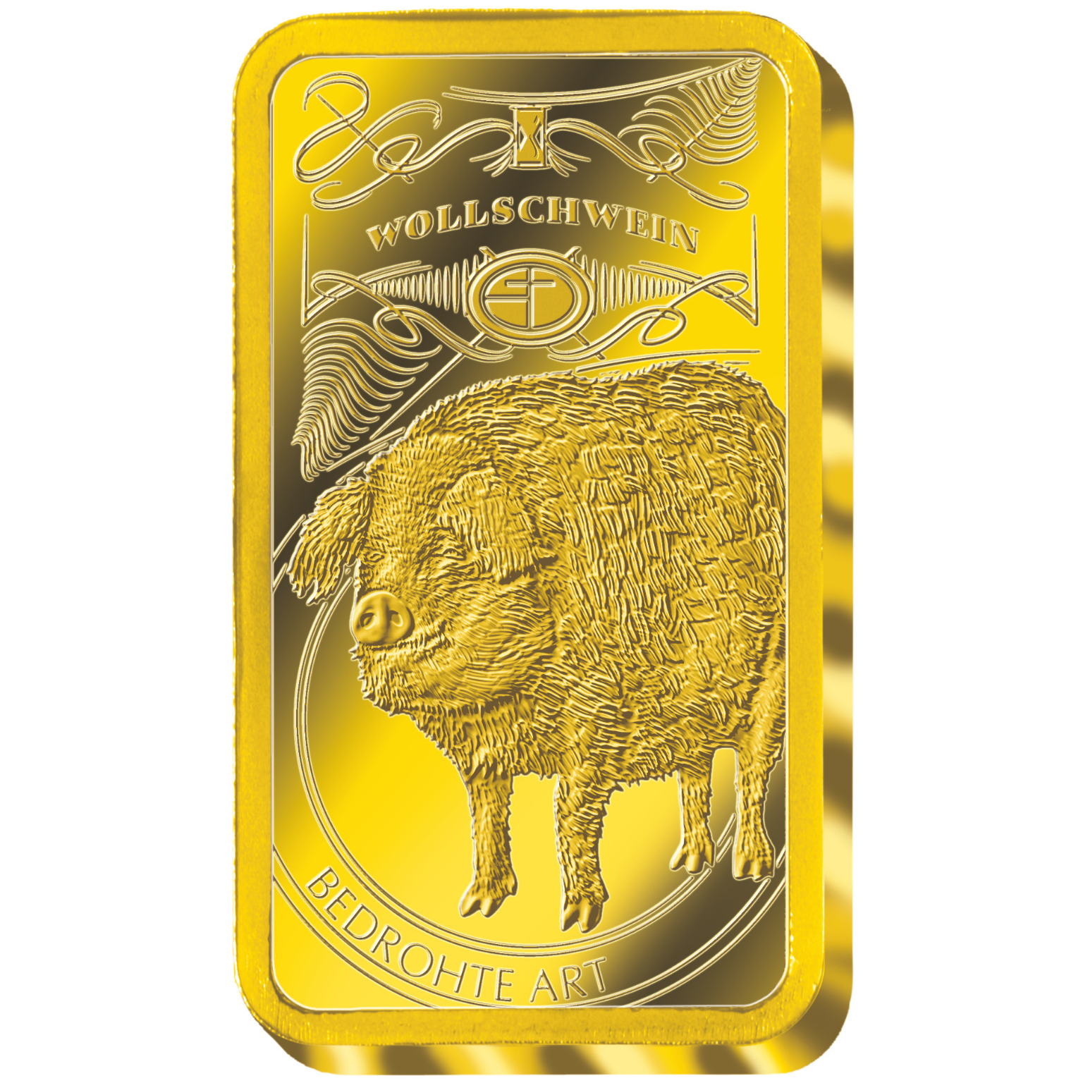 Goldbarren Bedrohte Tierarten "Wollschwein"