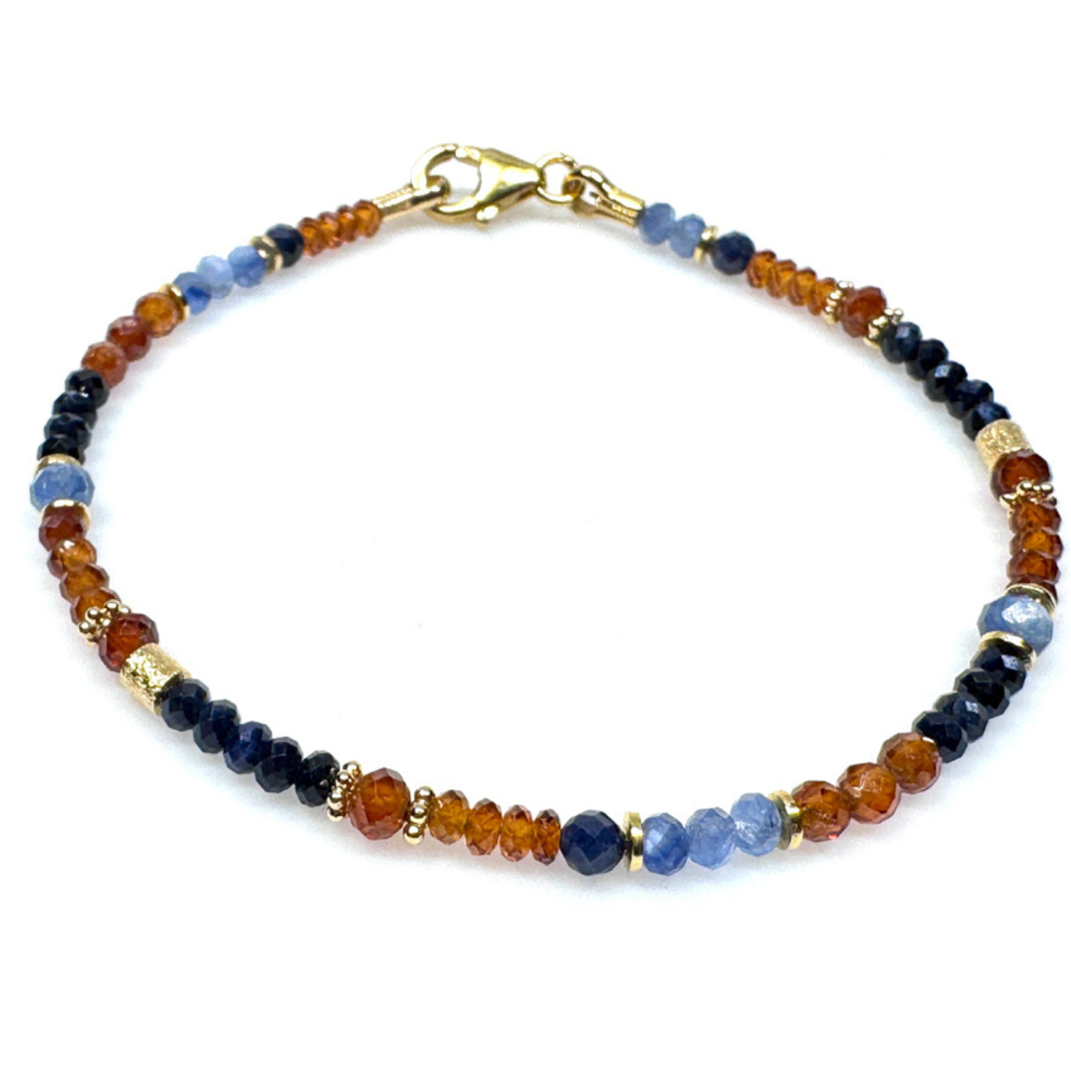 Armband mit Kyanit, Saphir, Hessonit