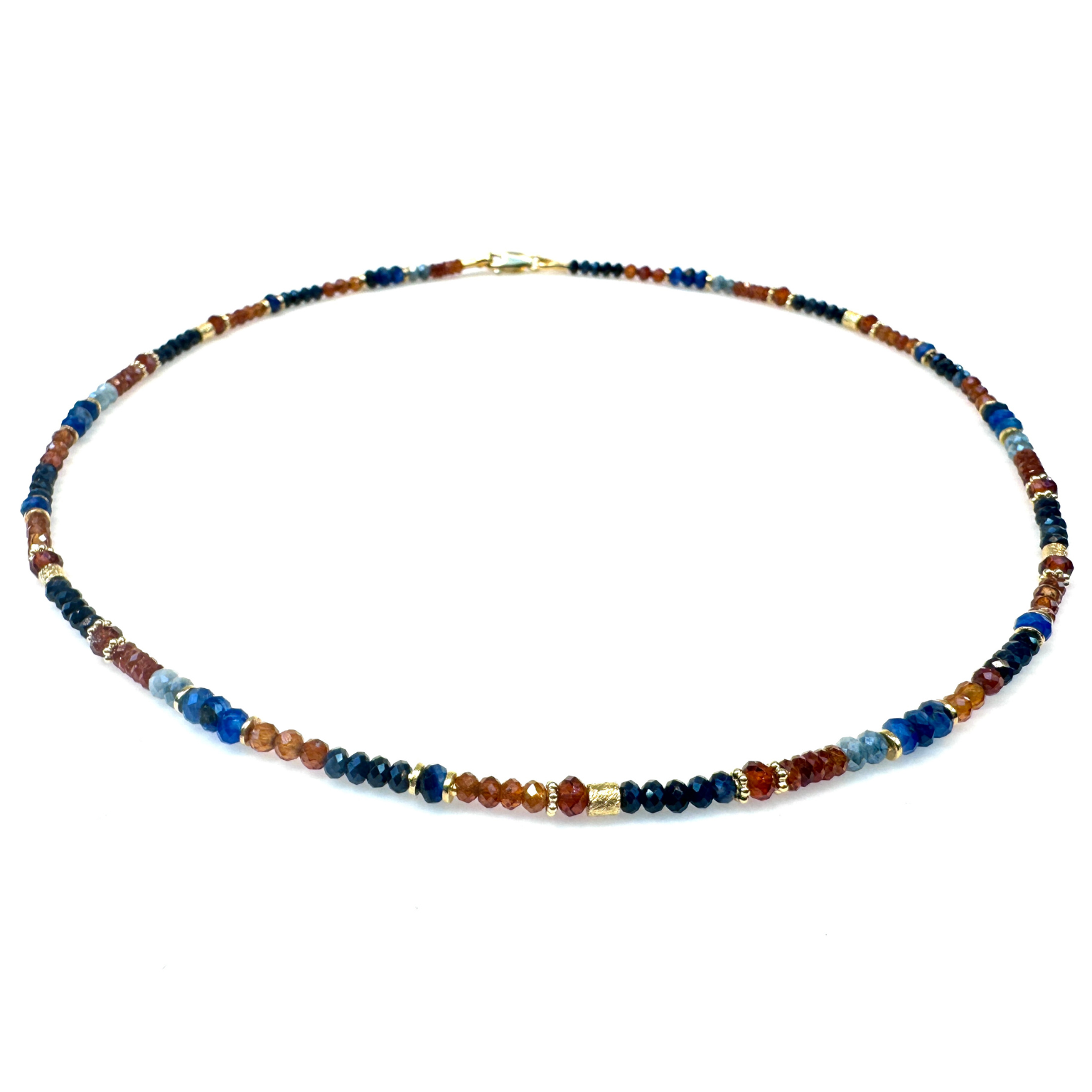 Collier mit Kyanit, Saphir, Hessonit