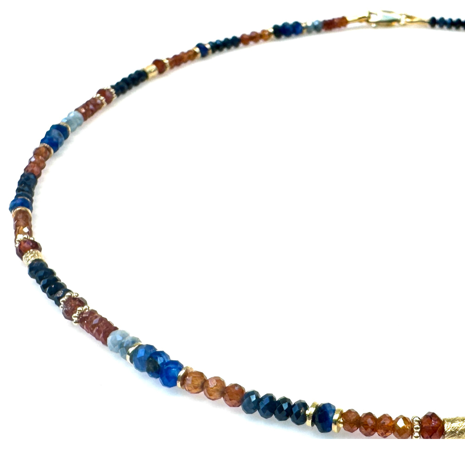 Collier mit Kyanit, Saphir, Hessonit