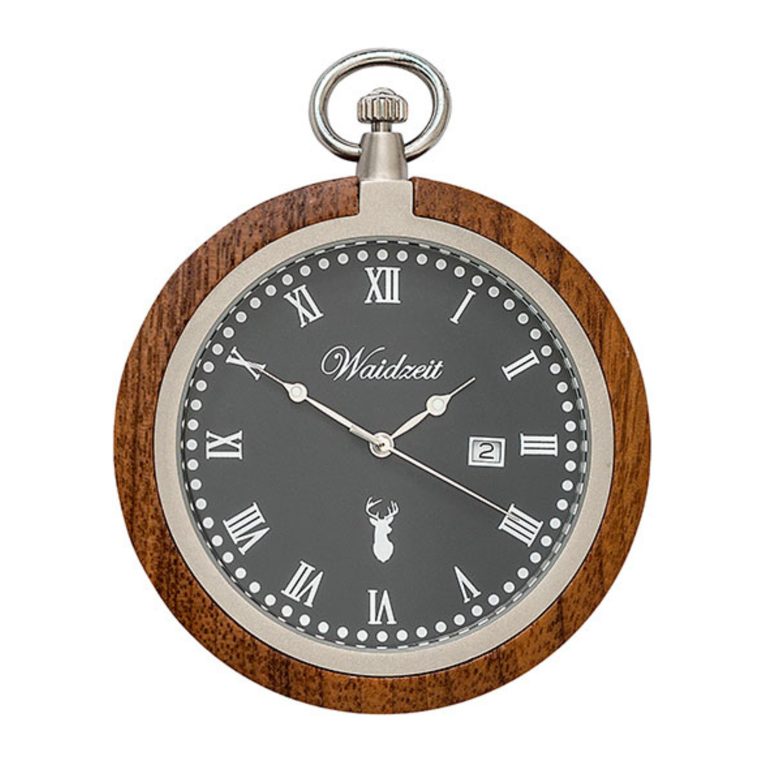 Taschenuhr Walnuss Zeitreise