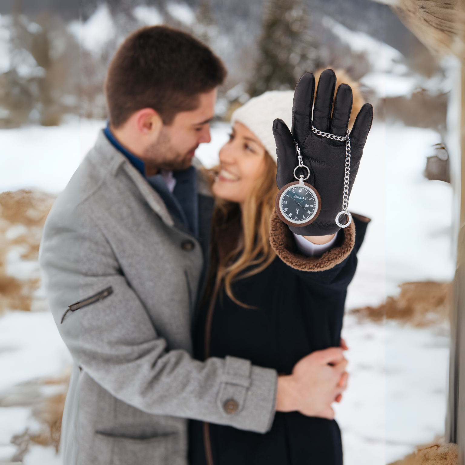 Taschenuhr Walnuss Zeitreise