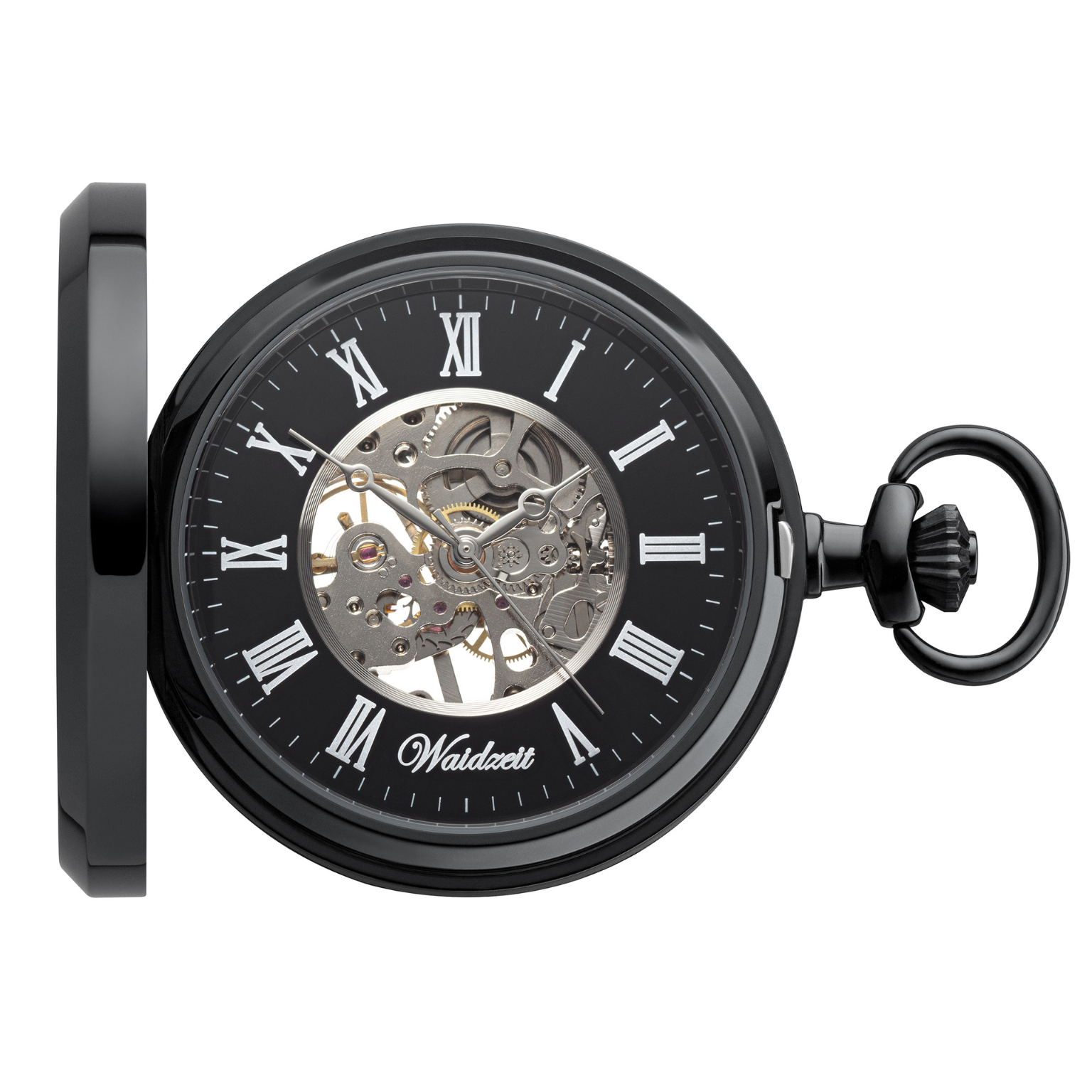 Skeletttaschenuhr Mooreiche-Schwarz