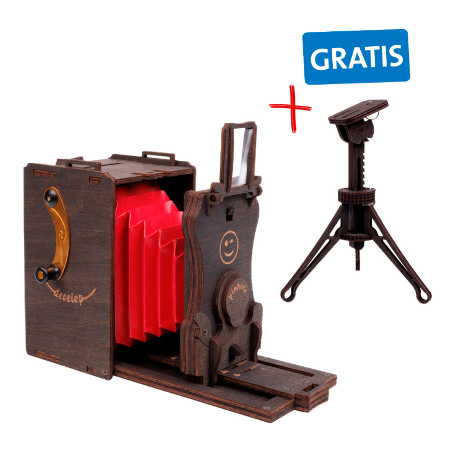 Vorteilsaktion: 3D-Holzpuzzle, Sofortbildkamera Bausatz inkl. Fujifilm Instax + gratis Stativ