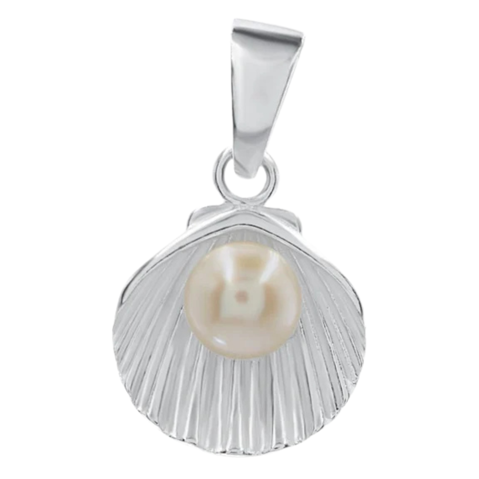 Kettenanhänger Muschel mit Perle - 925 Sterling Silber