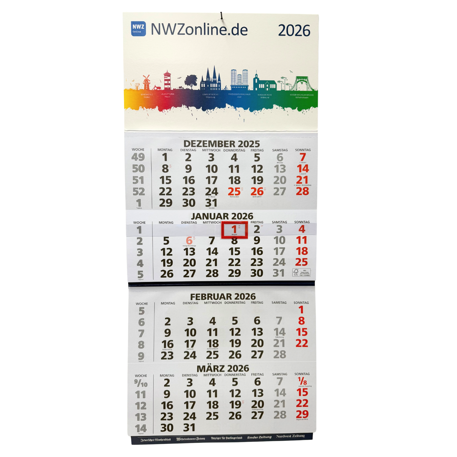 Nordwest-Quartalskalender 2026