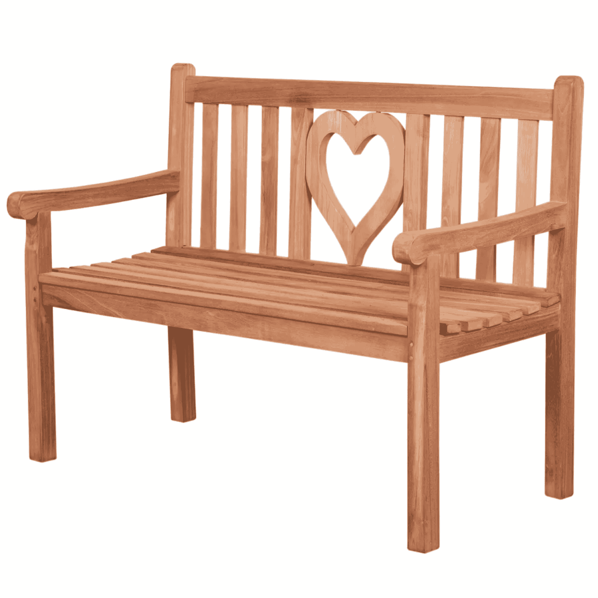 Teakholz Gartenbank Herz 120 cm