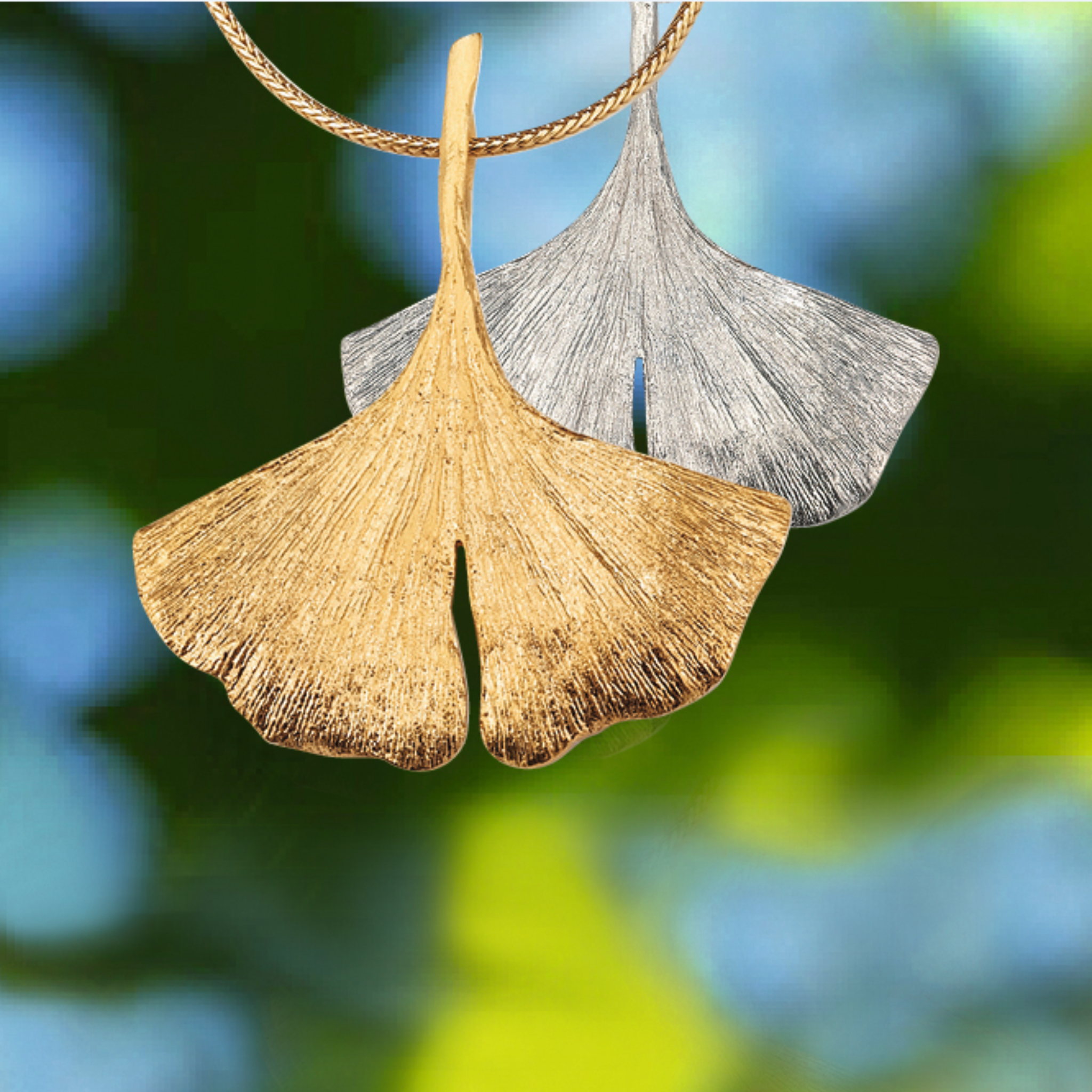 Ginkgo-Collier vergoldet