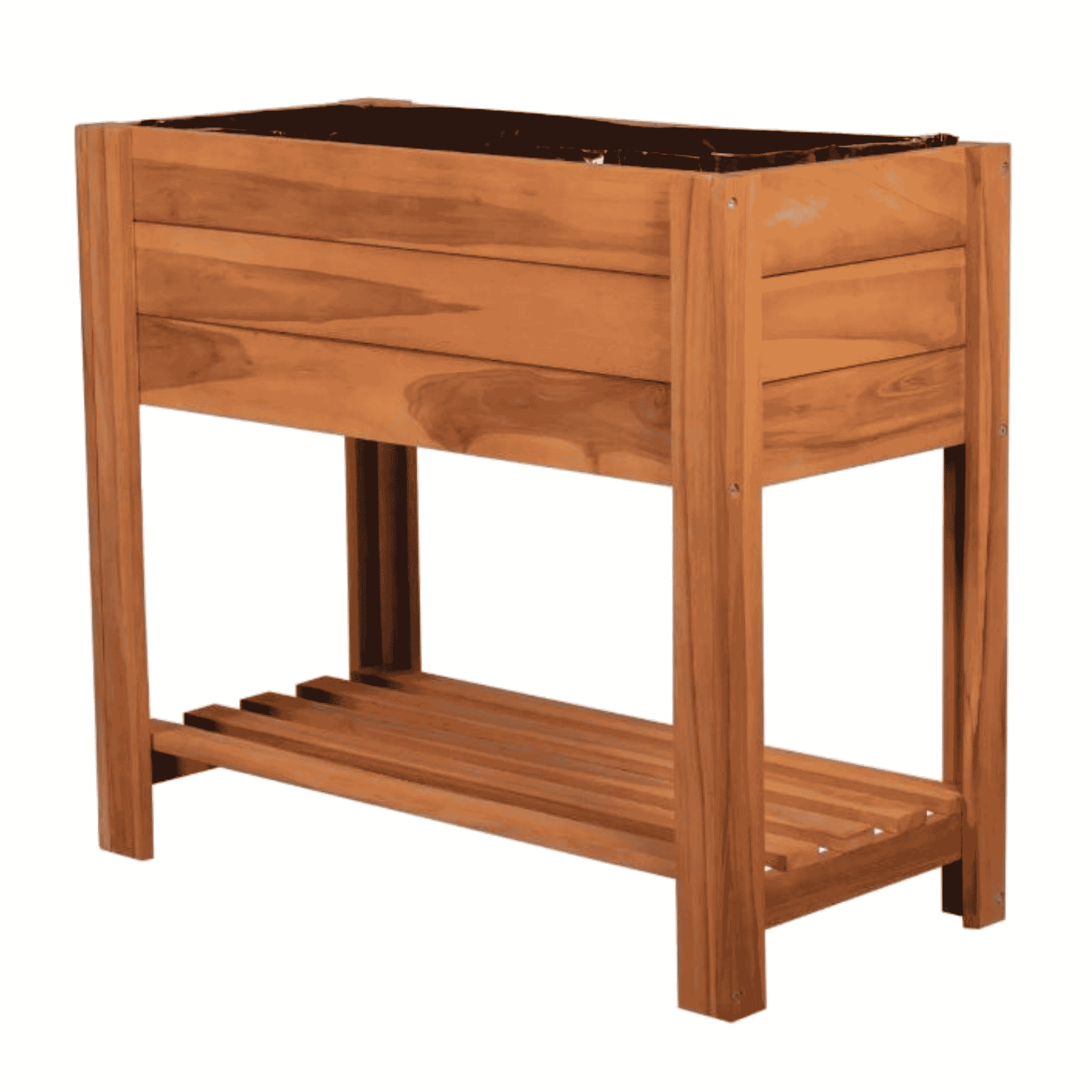 Teakholz Hochbeet mit Ablagefläche