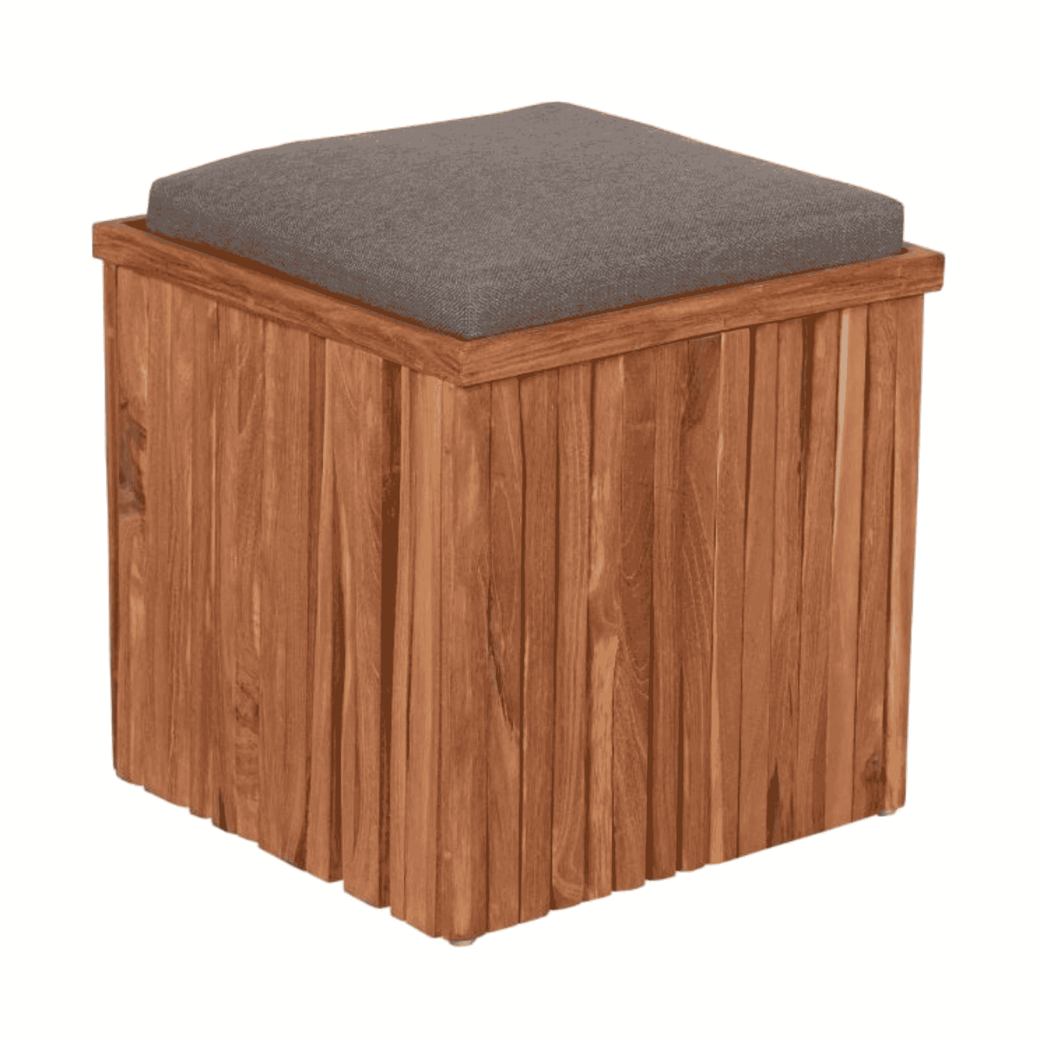 Teakholz Hockerbox Oxford inkl. Kissenauflage