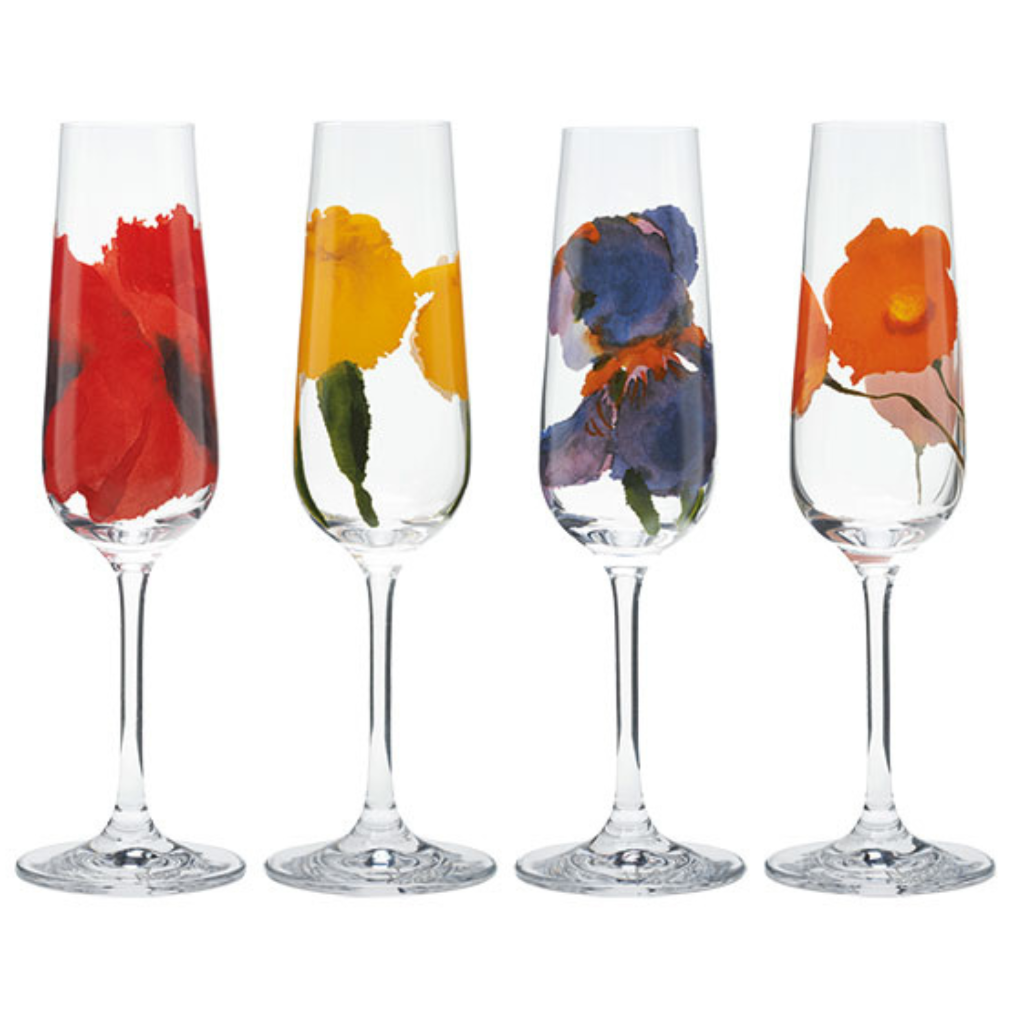 Emil Nolde: 4-teiliges Sektgläser-Set "Sommerblumen"