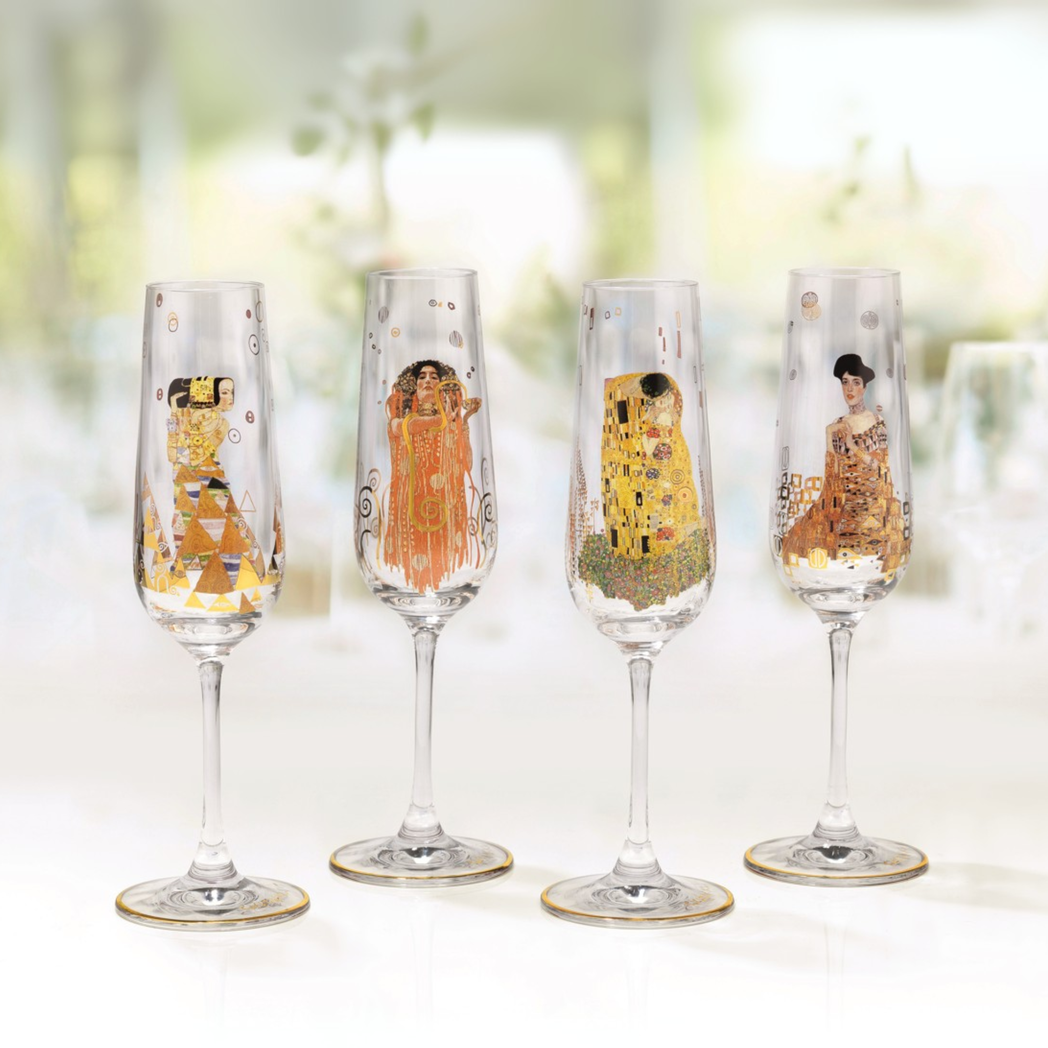 Gustav Klimt: 4-teiliges Sektgläser-Set