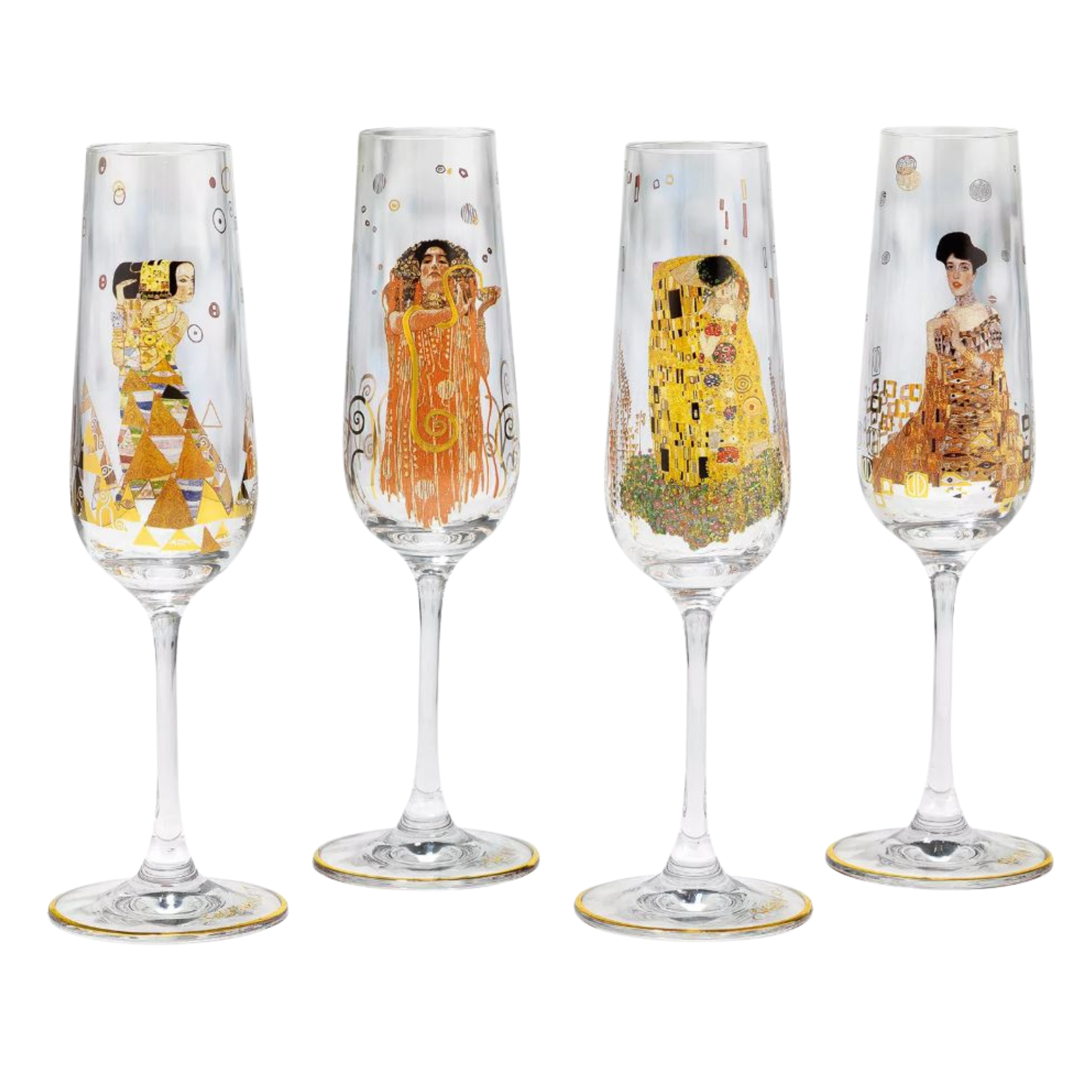 Gustav Klimt: 4-teiliges Sektgläser-Set