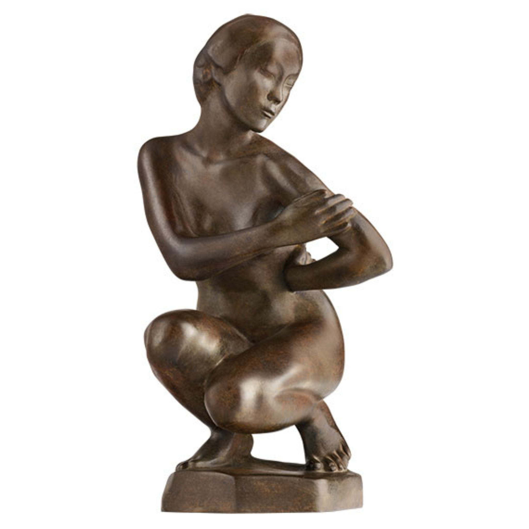 Georg Kolbe: Skulptur "Kauernde Japanerin" Reduktion in Bronze