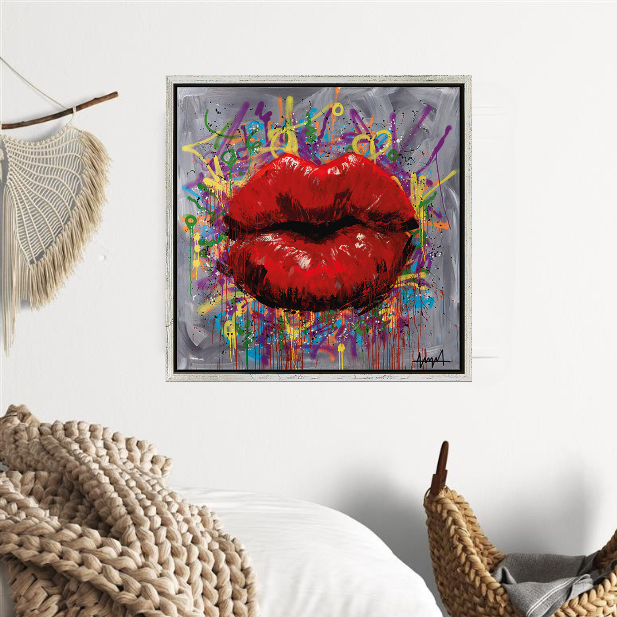 Anna Schellberg: Bild "Funky Love" (2021) gerahmt