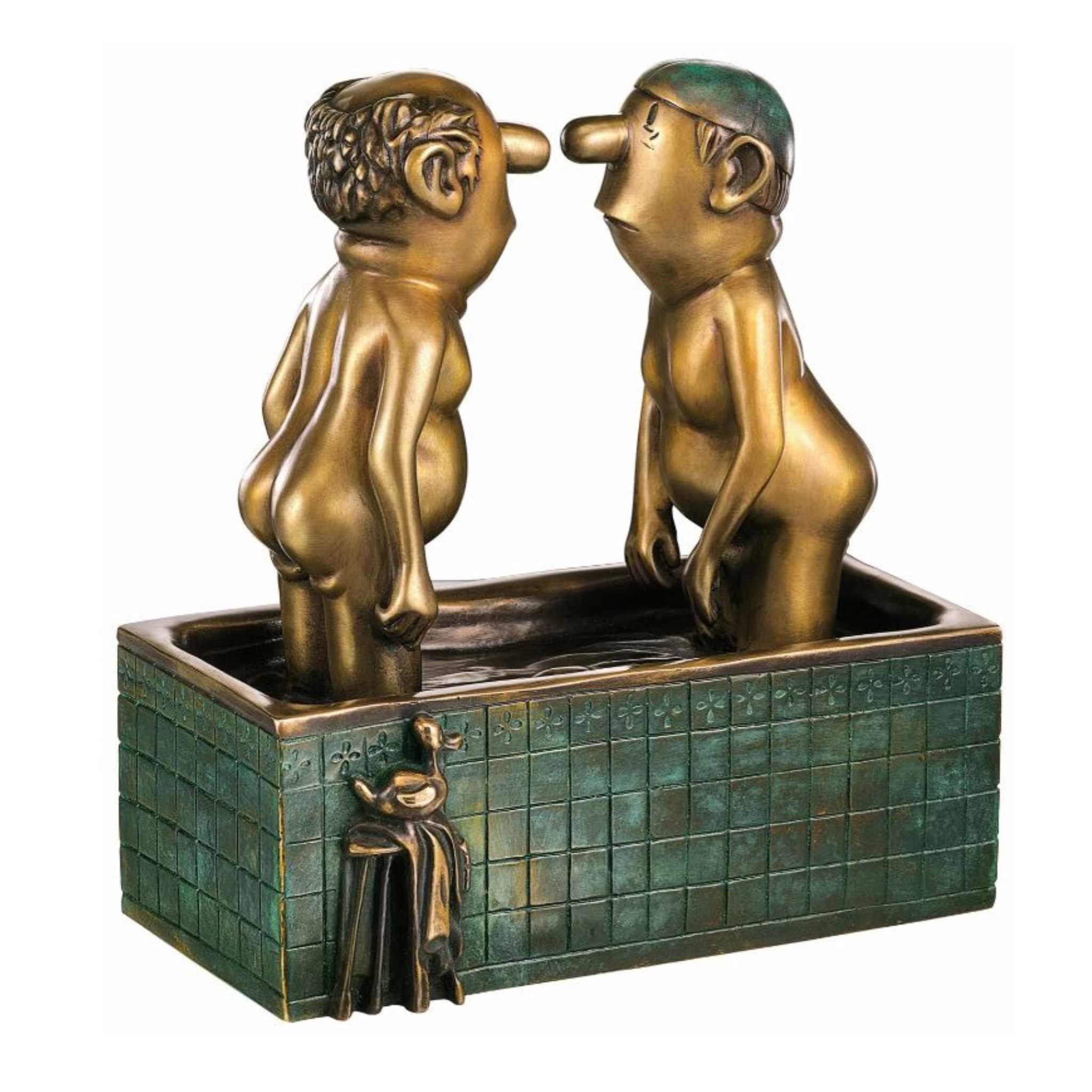 Loriot: Skulptur "Herren im Bad" Bronze