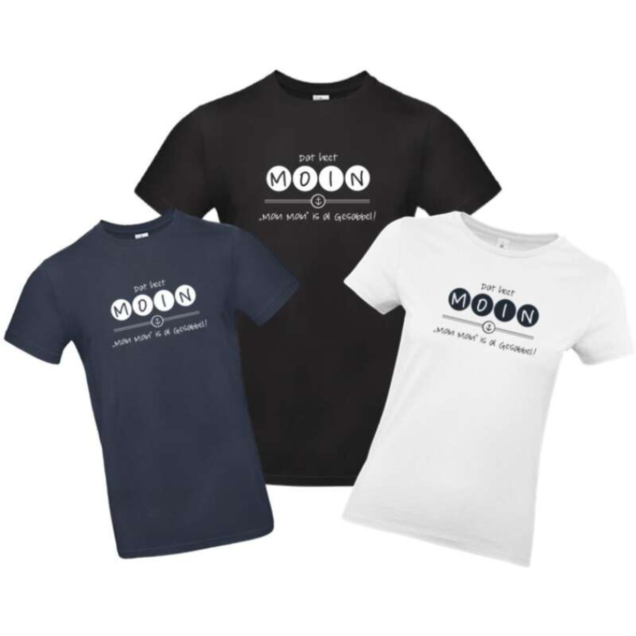 T-Shirt "Dat heet MOIN - Moin Moin is al Gesabbel" för Mannslüü