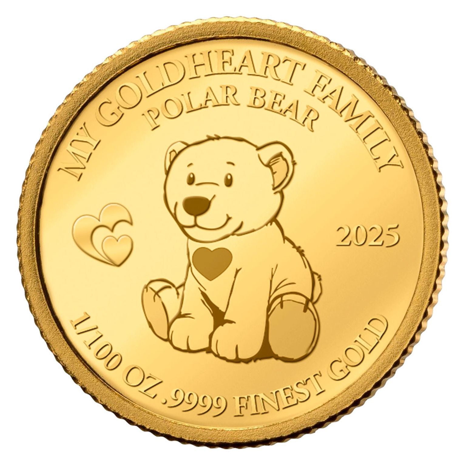 Goldmünze mit Plüsch-Eisbär "Nanook"