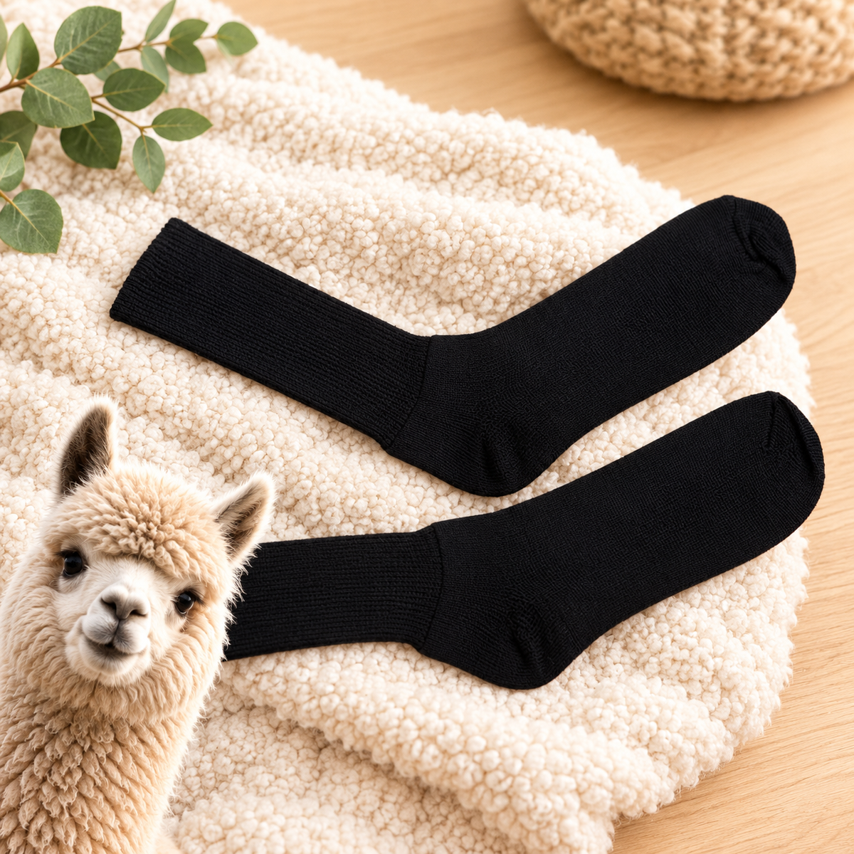 Alpaka Socken - schwarz