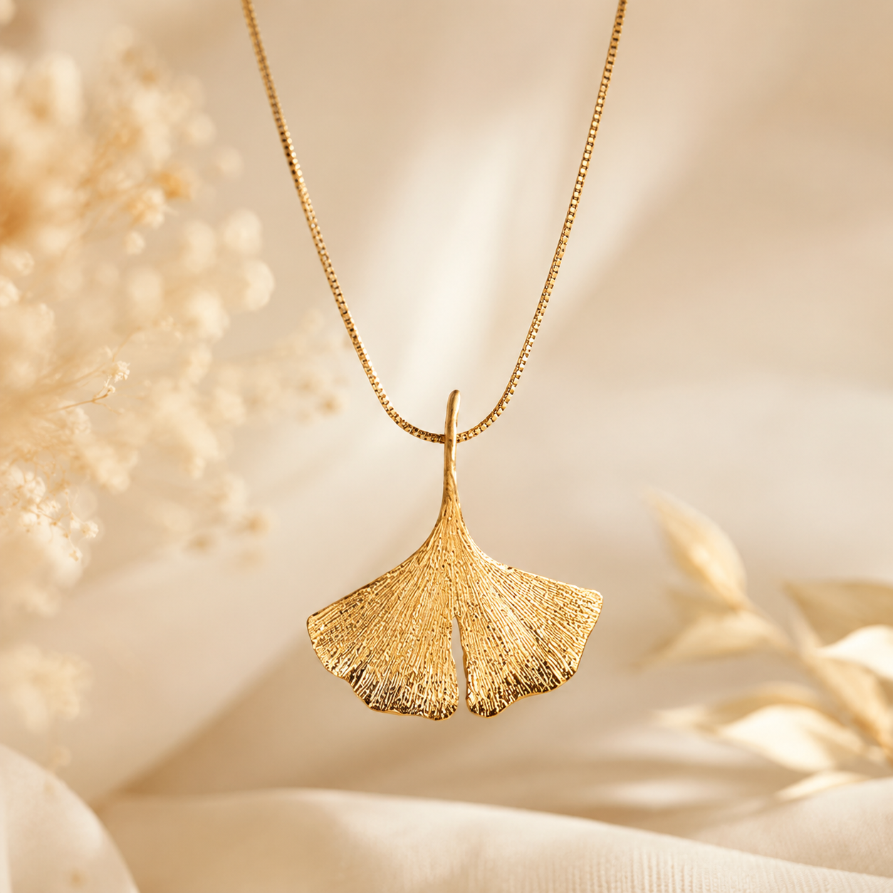 Ginkgo-Collier vergoldet