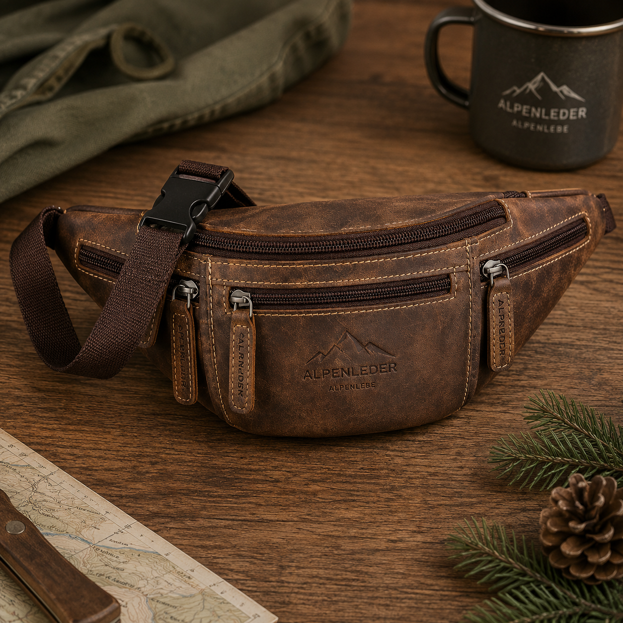 Gürteltasche aus Büffelleder
