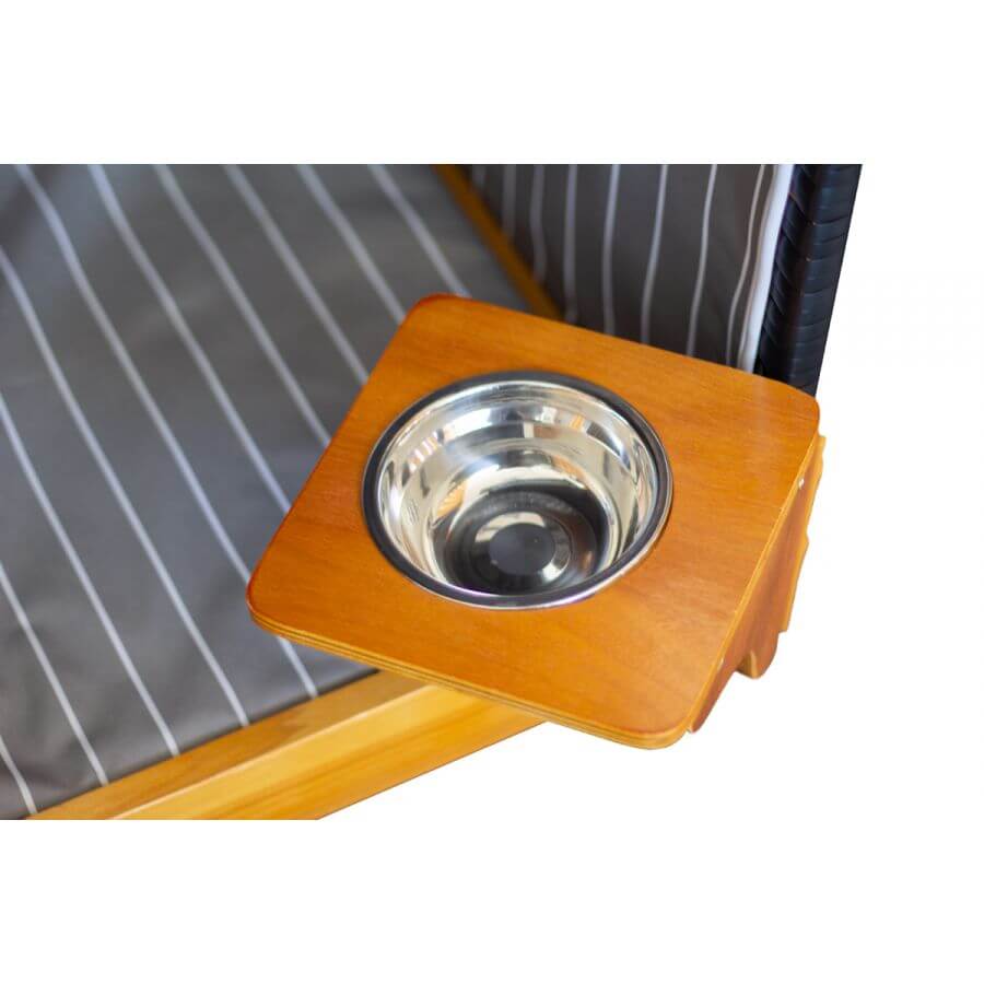 Hunde- und Katzenstrandkorb gestreift/anthrazit PE schwarz