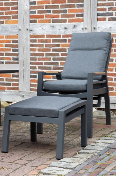 Hocker Sevilla Alu/Textilene inkl. Kissen anthrazit