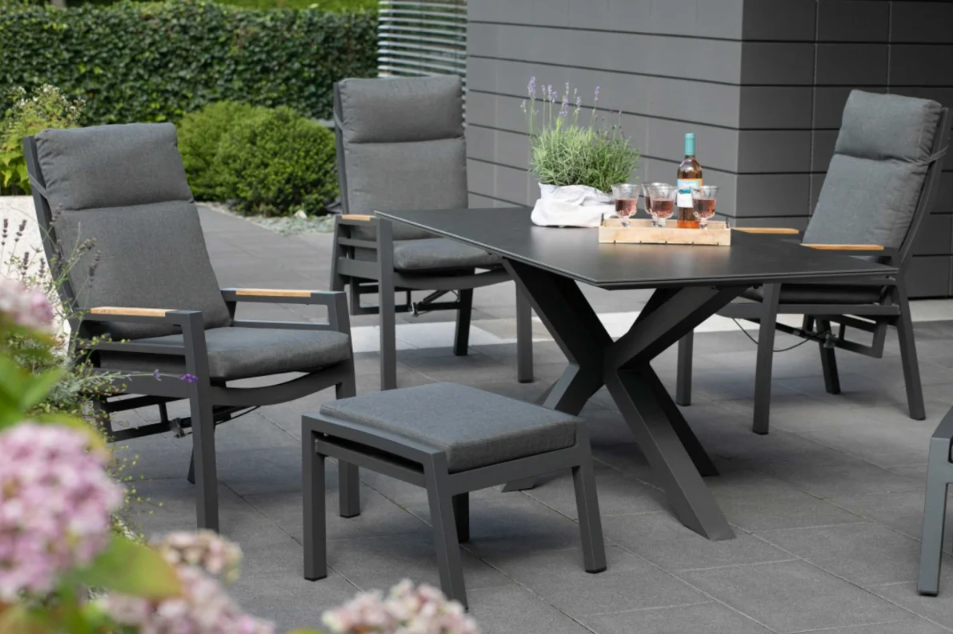 Hocker Sevilla Alu/Textilene inkl. Kissen anthrazit