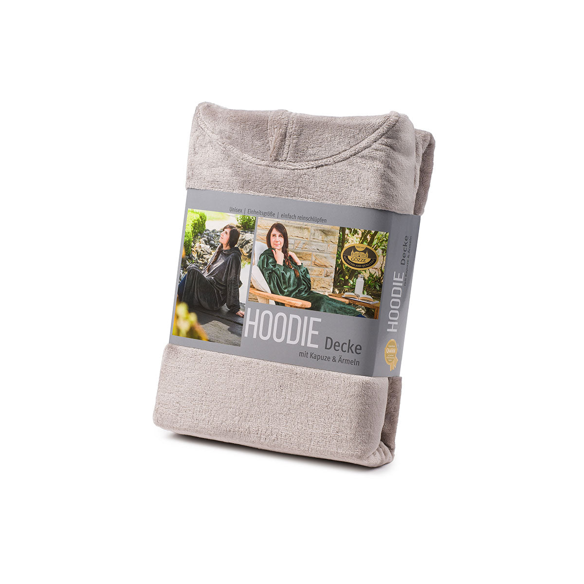Hoodie Kuscheldecke mit Kapuze (stein)