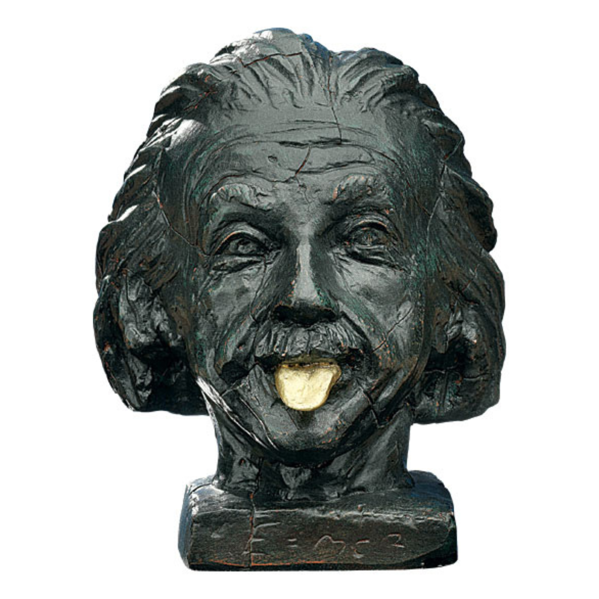 J. Nemecek: "Einstein-Kopf mit goldener Zunge"