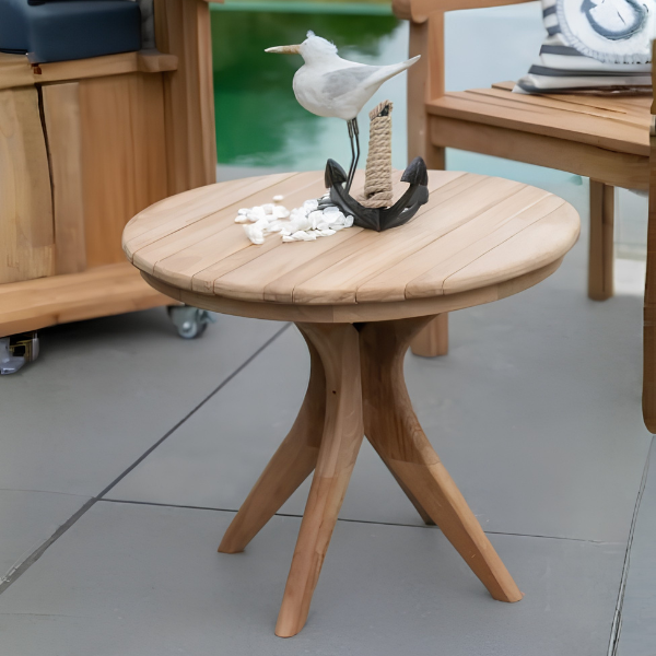 Teakholz Beistelltisch Burton rund (Ø 60 cm)