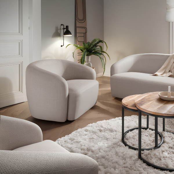 Loungesessel Loconia Beige (drehbar)