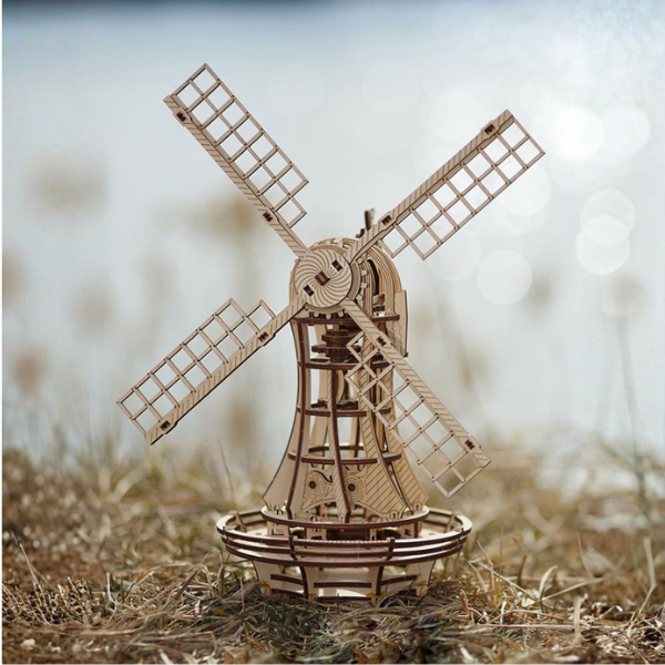 3D-Holzpuzzle Mechanische Windmühle