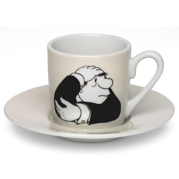 Loriot: 4 Espressotassen mit Künstlermotiven im Set - Porzellan