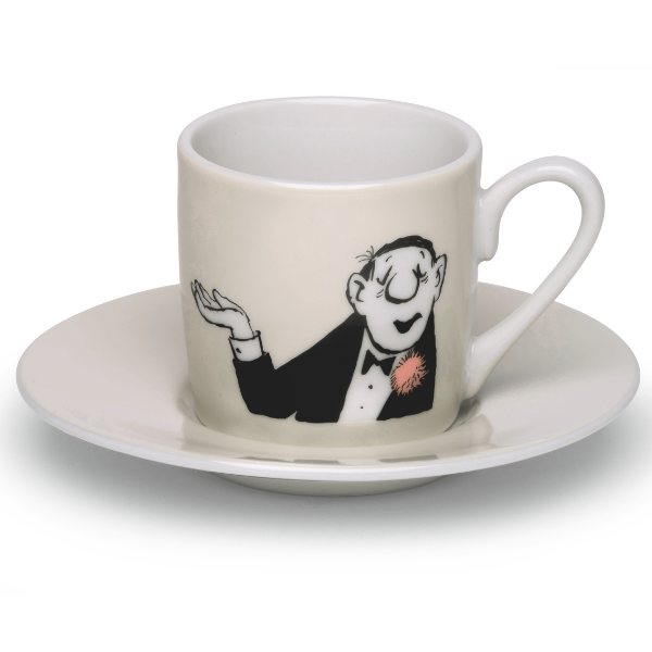 Loriot: 4 Espressotassen mit Künstlermotiven im Set - Porzellan