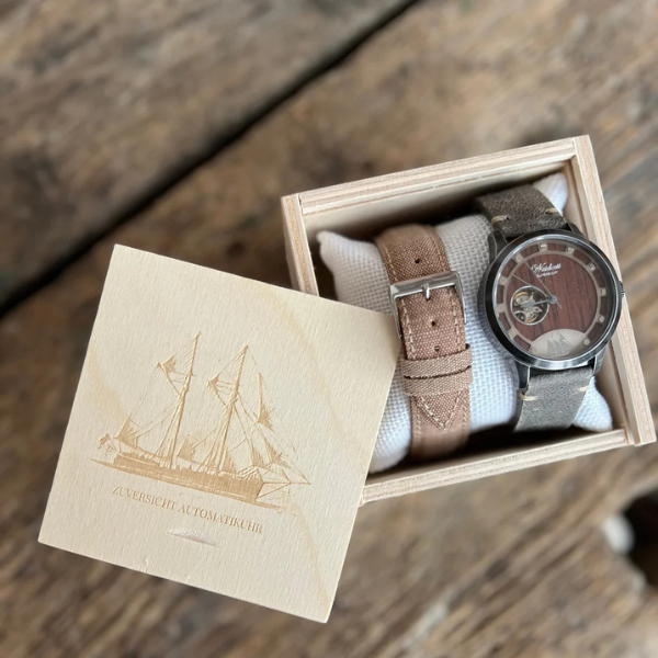 Zuversicht Vintage Grau Automatikuhr