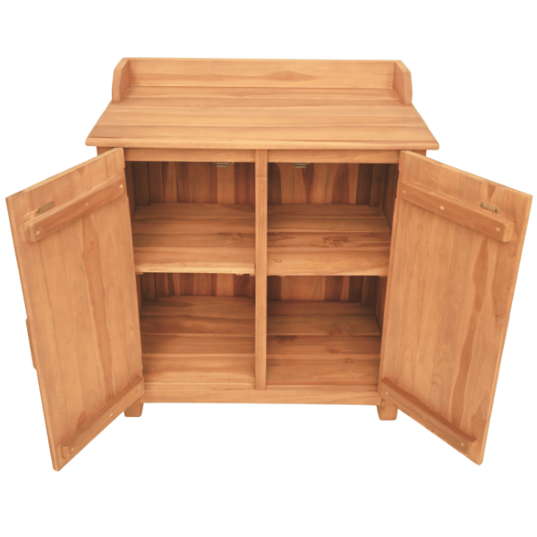 Gartenschrank Batley Teak mit Arbeitsfläche