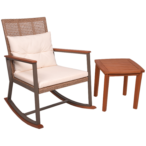 Schaukelstuhl Set SINALOA (Teak Look)