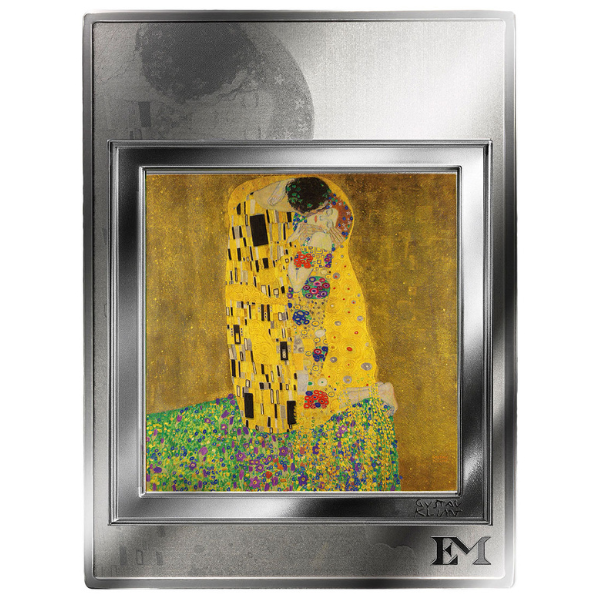Silberbarren Ewige Meisterwerke - "Der Kuss" von Gustav Klimt