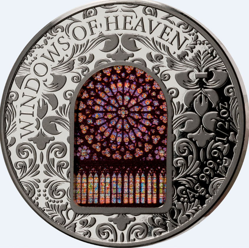 Silbermedaille Windows of Heaven Frankreich - Notre Dame
